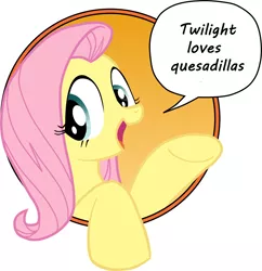 Size: 2000x2063 | Tagged: bad advice fluttershy, blatant lies, derpibooru import, exploitable meme, fluttershy, food, meme, quesadilla, safe, they're just so cheesy, this will end in tears, twilight sparkle