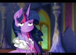 Size: 1642x1181 | Tagged: safe, artist:lunaritass, derpibooru import, twilight sparkle, twilight sparkle (alicorn), alicorn, pony, comic:recall the time of no return, serious, twilight's castle, tyrant sparkle