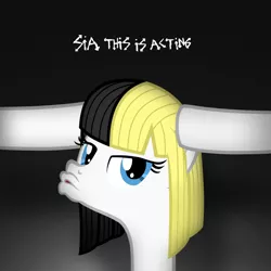 Size: 1280x1280 | Tagged: safe, artist:aldobronyjdc, derpibooru import, ponified, pony, album, album cover, blue eyes, duckface, hilarious in hindsight, parody, ponified album cover, sia (singer), this is acting