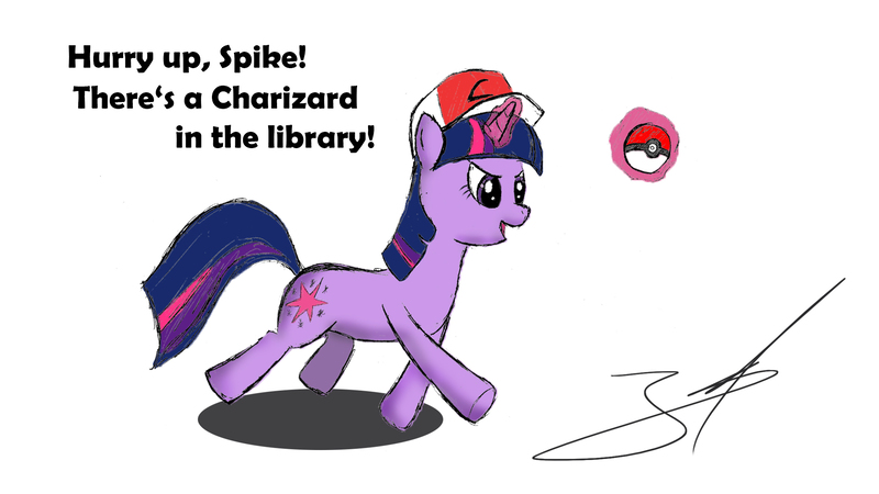 Size: 1920x1080 | Tagged: artist:derpyjoel, crossover, derpibooru import, pokéball, pokémon, safe, solo, twilight sparkle