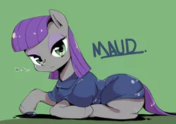 Size: 2149x1517 | Tagged: artist:moka, boulder (pet), clothes, derpibooru import, explicit source, maud pie, rock, safe, simple background, solo