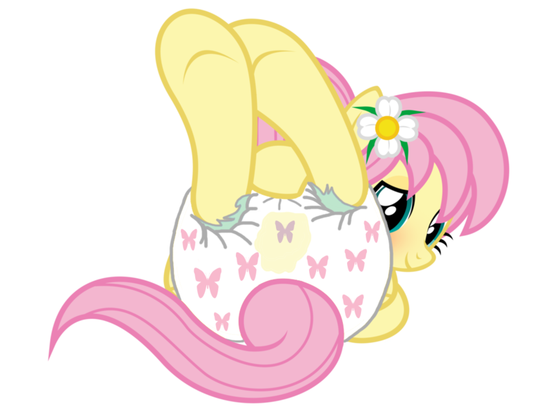 Size: 1032x774 | Tagged: alternate hairstyle, artist:nightmaremoons, blushing, derpibooru import, diaper, diaper edit, diaper fetish, edit, editor:blazin'blue, female, fetish, fluttershy, pissing, poofy diaper, questionable, show accurate, show accurate porn, solo, solo female, underhoof, urine, wet diaper, wetting