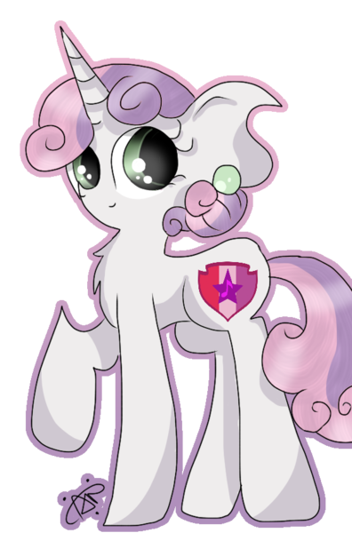 Size: 601x911 | Tagged: adult, artist:thepegasisterpony, cutie mark, derpibooru import, older, raised hoof, safe, simple background, solo, sweetie belle, the cmc's cutie marks, transparent background