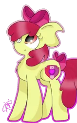 Size: 579x915 | Tagged: adult, apple bloom, artist:thepegasisterpony, bow, cutie mark, derpibooru import, hair bow, older, safe, simple background, solo, tail bow, the cmc's cutie marks, transparent background