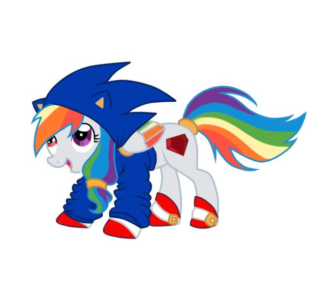 Size: 841x801 | Tagged: safe, artist:halchroma, derpibooru import, oc, unofficial characters only, pony, clothes, commission, cosplay, costume, crossover, hoodie, solo, sonic the hedgehog, sonic the hedgehog (series)