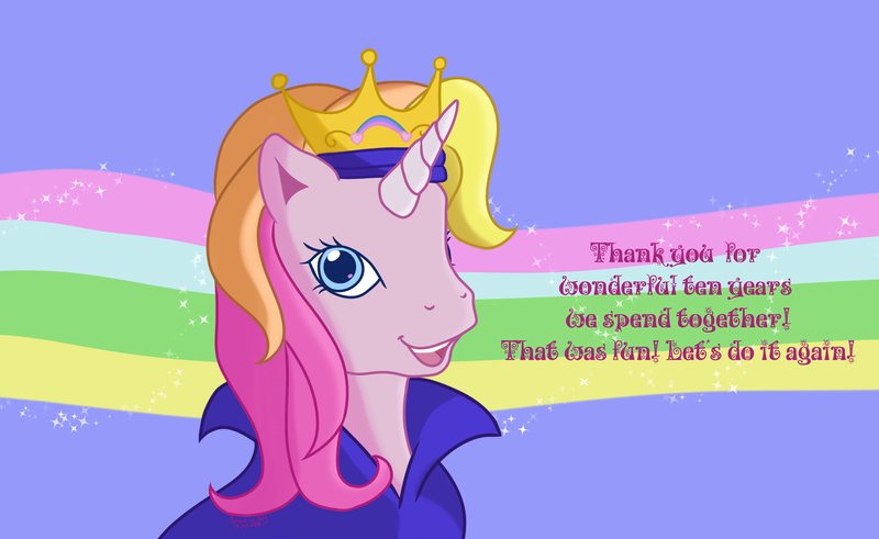 Size: 3260x2000 | Tagged: anniversary, artist:sparkiss-pony, crown, derpibooru import, g3, jewelry, rarity (g3), regalia, runaway rainbow, safe, solo, the runaway rainbow