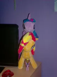 Size: 960x1288 | Tagged: safe, artist:fluidty, artist:onlyfactory, derpibooru import, sunset shimmer, twilight sparkle, twilight sparkle (alicorn), alicorn, pony, unicorn, bootleg, figure, image, irl, jpeg, photo, plushie, toy