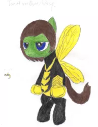 Size: 2550x3300 | Tagged: safe, artist:aridne, derpibooru import, ponified, pony, janet van dyne, marvel comics, solo, traditional art, wasp (marvel)