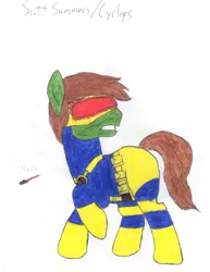 Size: 2550x3300 | Tagged: safe, artist:aridne, derpibooru import, ponified, pony, cyclops (marvel comics), marvel comics, solo, x-men