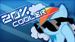 Size: 1920x1080 | Tagged: safe, artist:byteslice, artist:summonneryuna, derpibooru import, edit, rainbow dash, pegasus, pony, 20% cooler, cloud, female, mare, solo, sunglasses, vector, wallpaper