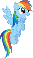 Size: 615x1080 | Tagged: safe, artist:iknowpony, derpibooru import, rainbow dash, pegasus, pony, what about discord?, cutie mark, female, flying, grin, hooves, mare, simple background, smiling, solo, transparent background, vector, wings