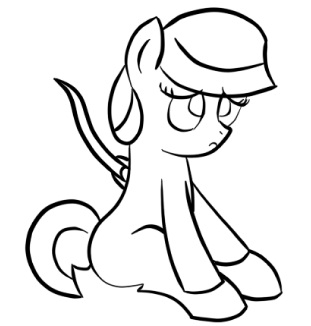 Size: 311x326 | Tagged: safe, artist:saria the frost mage, derpibooru import, oc, oc:clover patch, unofficial characters only, earth pony, pony, a foal's adventure, blank flank, bow (weapon), child, female, filly, foal, frown, monochrome, sad, solo, weapon