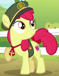 Size: 515x666 | Tagged: 28 pranks later, apple bloom, cutie mark, derpibooru import, filly guides, outfit catalog, safe, screencap, solo, the cmc's cutie marks
