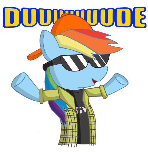 Size: 2512x2583 | Tagged: '90s, '90s kid, artist:sergeant16bit, atop the fourth wall, channel awesome, derpibooru import, linkara, rainbow dash, safe, simple background, solo, transparent background
