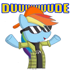 Size: 2512x2583 | Tagged: '90s, '90s kid, artist:sergeant16bit, atop the fourth wall, channel awesome, derpibooru import, linkara, rainbow dash, safe, simple background, solo, transparent background