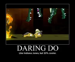 Size: 600x500 | Tagged: safe, artist:lyraalluse, derpibooru import, edit, edited screencap, screencap, daring do, crocodile, pegasus, pony, read it and weep, 20% cooler, bandage, bandaged wing, caption, image macro, meme, motivational poster, text, wings