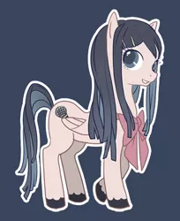 Size: 364x445 | Tagged: safe, artist:牛【仕事募集中】, derpibooru import, ponified, pegasus, pony, bow, danganronpa, female, mare, pixiv, sayaka maizono, solo, unshorn fetlocks