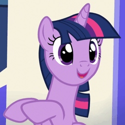Size: 518x518 | Tagged: safe, derpibooru import, edit, edited screencap, screencap, twilight sparkle, twilight sparkle (alicorn), alicorn, pony, the one where pinkie pie knows, :<, :d, :o, animated, blinking, boop, boop edit, cropped, cute, finger, frown, gif, hand, open mouth, smiling, solo, surprised, twiabetes, wide eyes