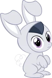 Size: 9179x13746 | Tagged: absurd resolution, animal costume, artist:cyanlightning, bunny costume, clothes, colt, costume, cute, cyan's bunnies, derpibooru import, male, rumble, safe, simple background, solo, .svg available, transparent background, vector