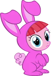 Size: 9269x13746 | Tagged: absurd resolution, age regression, animal costume, artist:cyanlightning, bunny costume, clothes, costume, cute, cyan's bunnies, derpibooru import, female, filly, glowbetes, pacific glow, safe, simple background, solo, .svg available, transparent background, vector, younger