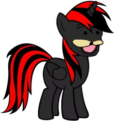 Size: 4356x4578 | Tagged: safe, derpibooru import, oc, unofficial characters only, alicorn, pony, absurd resolution, alicorn oc, donut steel, ebin, horn, joke oc, meme, red and black oc, shitposting, solo, spurdo spärde, wings