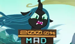 Size: 767x450 | Tagged: 200% mad, angry, caption, changeling, changeling queen, derpibooru import, edit, edited screencap, editor:watermelon changeling, expand dong, exploitable meme, faic, female, former queen chrysalis, image macro, meme, queen chrysalis, safe, screencap, solo, text, to where and back again