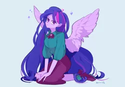 Size: 1280x898 | Tagged: alicorn, artist:dusty-munji, derpibooru import, human, humanized, pony coloring, safe, simple background, solo, twilight sparkle, twilight sparkle (alicorn), winged humanization, wings