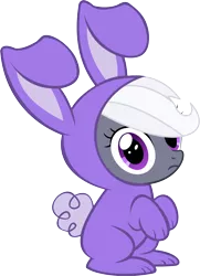 Size: 9969x13746 | Tagged: absurd resolution, animal costume, artist:cyanlightning, bunny costume, clothes, costume, cyan's bunnies, derpibooru import, oc, oc:aureai gray, safe, simple background, solo, .svg available, transparent background, unofficial characters only, vector