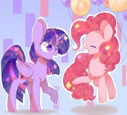 Size: 1000x900 | Tagged: safe, artist:louderpony, derpibooru import, pinkie pie, twilight sparkle, twilight sparkle (alicorn), alicorn, pony, balloon