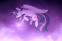 Size: 2400x1600 | Tagged: safe, artist:kodabomb, derpibooru import, twilight sparkle, twilight sparkle (alicorn), alicorn, pony, night, solo