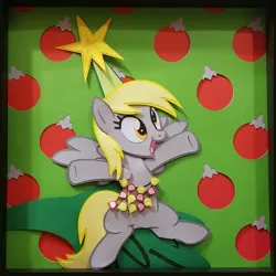 Size: 1546x1545 | Tagged: safe, artist:nervousstitch, derpibooru import, derpy hooves, pegasus, pony, a hearth's warming tail, craft, derpy star, female, mare, shadowbox, solo, traditional art