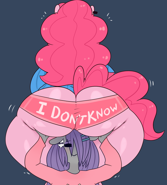 Size: 1280x1414 | Tagged: :>, anthro, artist:somescrub, ass, balloonbutt, bbw, big breasts, blushing, breasts, busty pinkie pie, butt, butt grab, butt touch, chubby, clothes, derpibooru import, ear piercing, eyes closed, fat, female, grope, hand on butt, huge breasts, huge butt, hugtastic pinkie pie, incest, large butt, lesbian, maud pie, panties, piecest, piercing, pinkiemaud, pinkie pie, questionable, raised tail, shipping, shorts, siblings, simple background, sisters, smiling, tail, the ass was fat, thighs, thunder thighs, underwear, wide hips