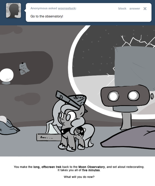 Size: 666x800 | Tagged: artist:egophiliac, book, cartographer's cap, derpibooru import, female, filly, grayscale, hat, lunar stone, monochrome, moonstuck, observatory, princess luna, safe, woona, younger