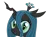 Size: 900x669 | Tagged: safe, artist:thatsgrotesque, derpibooru import, queen chrysalis, changeling, changeling queen, nymph, fangs, female, frown, image, looking at you, png, simple background, slit eyes, solo, stare, sweetie belle's stare, transparent background, vector, younger