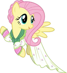 Size: 8242x9011 | Tagged: absurd resolution, a hearth's warming tail, artist:pink1ejack, clothes, derpibooru import, dress, floating, flutterholly, fluttershy, open mouth, safe, simple background, solo, transparent background, vector