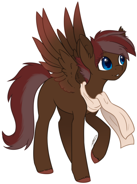 Size: 1363x1839 | Tagged: safe, artist:doekitty, derpibooru import, oc, oc:wanderin' eagle, unofficial characters only, pegasus, pony, clothes, scarf, simple background, solo, transparent background