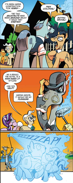 Size: 604x1504 | Tagged: accord, accord (arc), applejack, artist:andypriceart, chaos theory (arc), comic, derpibooru import, idw, mayor mare, part the first: from chaos comes order, safe, spoiler:comic, spoiler:comic48, starlight glimmer