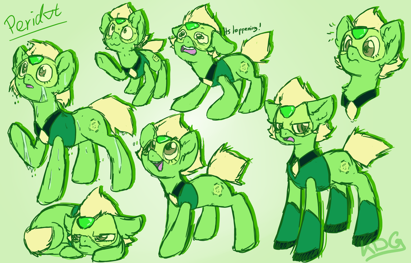 Size: 1024x655 | Tagged: safe, artist:mondlichtkatze, derpibooru import, ponified, earth pony, pony, peridot (steven universe), steven universe