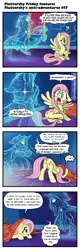 Size: 616x1920 | Tagged: safe, artist:pencils, derpibooru import, fluttershy, ghost, mouse, pony, undead, unicorn, comic:fluttershy's anti-adventures, astral projection, blanket, butt, cape, chosen one, clothes, comic, coward, crying, delegating, dialogue, dock, eye contact, floating, hiding, looking at each other, open mouth, plot, question mark, raised hoof, rug, scared, speech bubble, spread wings, the chosen one, wings