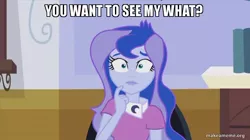 Size: 800x449 | Tagged: safe, derpibooru import, edit, edited screencap, screencap, princess luna, equestria girls, photo finished, caption, image macro, luna's office, meme, solo, text, vice principal luna