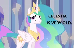 Size: 1664x1076 | Tagged: captain obvious, caption, derpibooru import, edit, edited screencap, frown, image macro, looking at you, meme, princess celestia, sad, safe, screencap, solo, text, you don't say