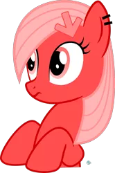 Size: 1500x2255 | Tagged: safe, artist:arifproject, derpibooru import, oc, oc:downvote, ponified, unofficial characters only, earth pony, pony, derpibooru, arif's wide eyes pone, bust, cute, derpibooru ponified, ear piercing, frown, leaning, meta, piercing, simple background, solo, surprised, transparent background, vector, wide eyes