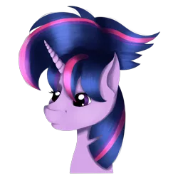 Size: 2000x2000 | Tagged: safe, artist:heniek, derpibooru import, twilight sparkle, twilight sparkle (alicorn), alicorn, pony, alternate hairstyle, bust, female, punklight sparkle, solo