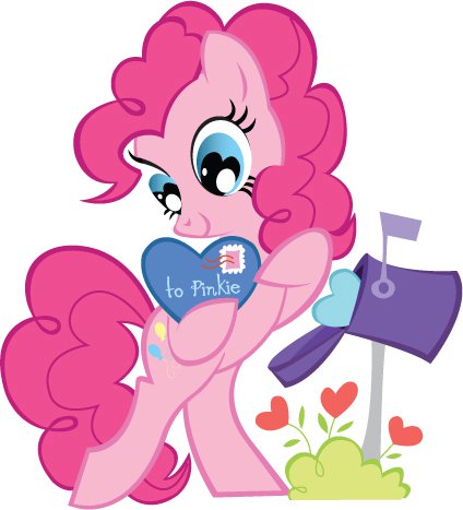 Size: 424x467 | Tagged: safe, derpibooru import, pinkie pie, heart eyes, holiday, in love, love letters, mail, mailbox, secret admirer, simple background, solo, valentine, valentine's day, white background, wingding eyes