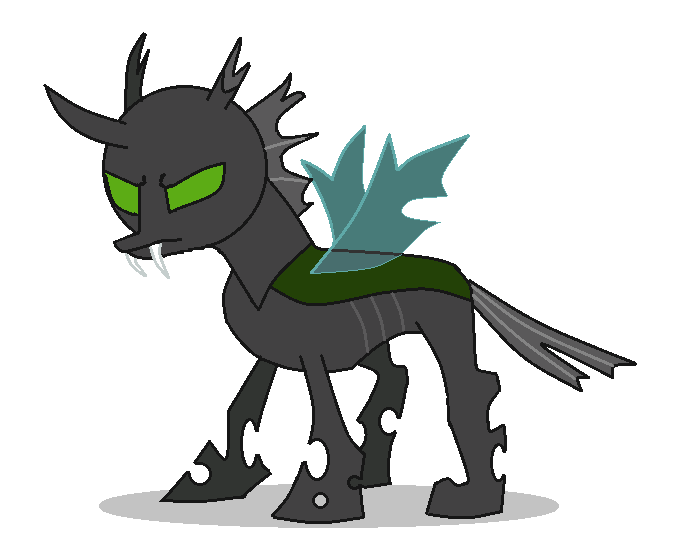 Size: 682x546 | Tagged: artist:watermelon changeling, changeling, changeling oc, derpibooru import, green changeling, grumpy, ms paint, oc, oc:éling chang, safe, simple background, solo, unofficial characters only, white background