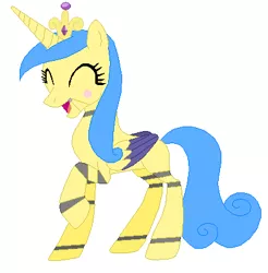 Size: 397x404 | Tagged: safe, artist:westrail642fan, derpibooru import, oc, oc:toy crystal sky, unofficial characters only, alicorn, pony, alicorn oc, animatronic, base used, five nights at freddy's, horn, jewelry, the purple mare, tiara, wings