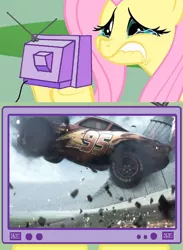 Size: 563x771 | Tagged: cars 3, cars (pixar), crash, derpibooru import, disney, exploitable meme, fluttercry, fluttershy, lightning mcqueen, meme, obligatory pony, safe, tv meme