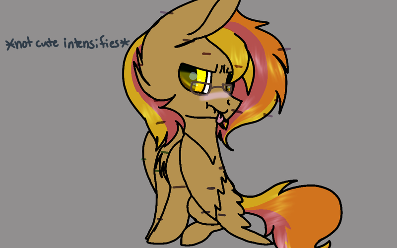 Size: 1280x800 | Tagged: safe, derpibooru import, oc, oc:firewall, unofficial characters only, pegasus, pony, cute, glasses, i'm not cute, meme, solo, x intensifies