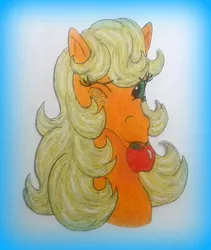 Size: 776x918 | Tagged: apple, applejack (g1), artist:applejack-1982, derpibooru import, food, g1, safe, solo, traditional art