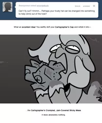 Size: 666x800 | Tagged: artist:egophiliac, cartographer's crumpled jam-covered sticky mess, derpibooru import, female, filly, food, grayscale, jam, monochrome, moonstuck, princess luna, safe, screaming, stuck, woona, woonoggles, younger